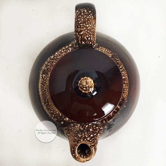 Vintage Hull Tea Pot with Lid Brown Drip Pottery Mid Century Modern - Picture 5 of 10